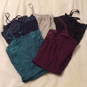 Bundle of crinkle tank tops